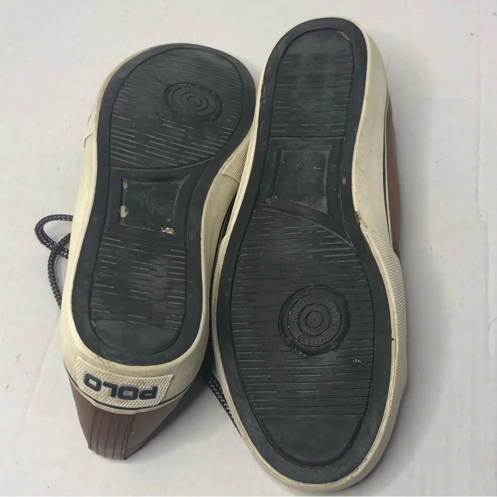 Ralph Lauren Loafers Polo Mens 11.5D Cantor Low II Leather Brown Boat Shoes